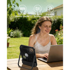8000Mah 28Hrs Portable Travel Fan With Timer&Light, Ultra-Thin,7In | 28H Max Cooling Time,<42Db Quiet For Sleeping,Cruise Approved,4 Speeds,Led Display,Battery Powered Fan For Hotel Office