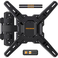 Perlegear Full Motion TV Mount for Most 26–65 inch Flat or Curved TVs up to 82 lbs, Wall Mount TV Bracket with Articulating Arms, Tool-Free Tilt, Swivel, Extension, Max VESA 400x400mm, PGMF3