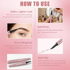Qic 4-Tip Microblading Eyebrow Pen, Waterproof Brow Marker For Natural Hair-Like Strokes, Quick-Dry Smudge-Resistant, Light Brown