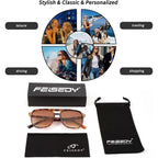 FEISEDY Retro Square Aviator Sunglasses Women Men 70s Vintage Trendy Plastic Frame Sun Glasses B2835