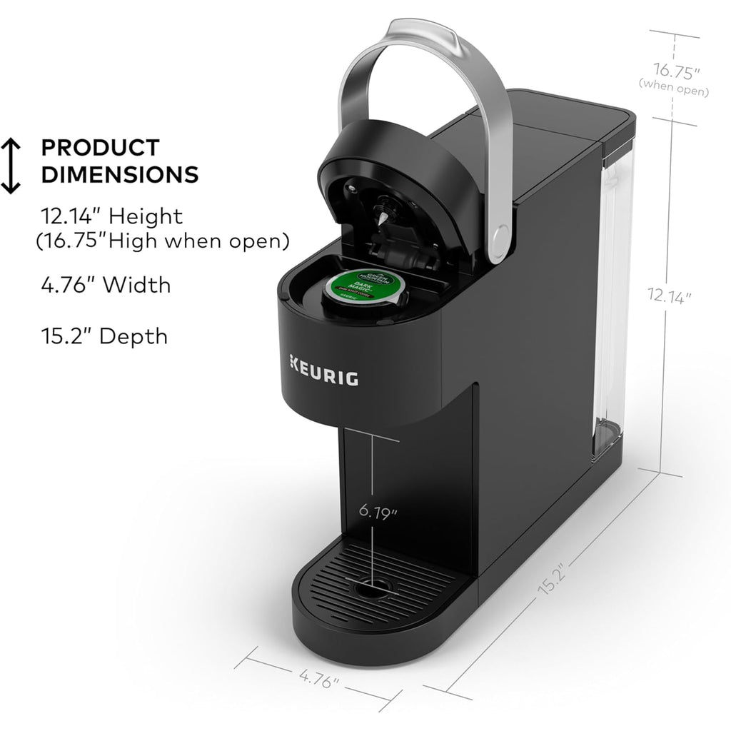 Keurig K-Slim Single Serve K-Cup Pod Coffee Maker, Multistream Technology, 3 Brew Sizes, Slim and Sleek Design, 46oz Removable Reservoir, Black