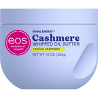 Eos Cashmere Whipped Oil Body Butter, Vanilla Cashmere, 72 Hour Weightless Moisture For Dry Skin, Rich Formula And Deep Hydration, Body Care, 10 Oz