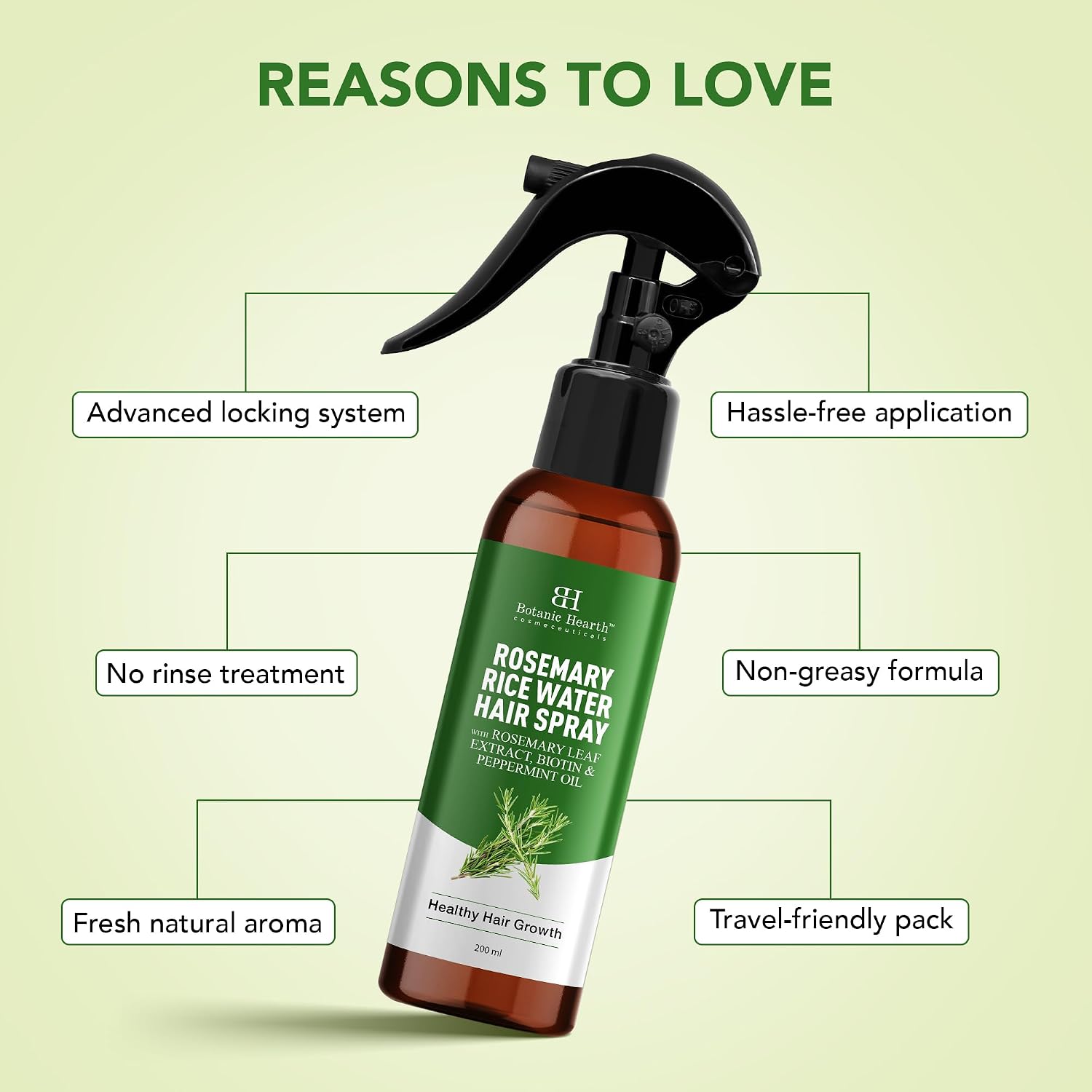 Botanic Hearth Rosemary & Rice Water Leave In Conditioner Spray For Hair Growth, 6.8 Fl Oz, Root Enhncer, Korean Scalp Treatment For Thinning Hair, Anti-Itch & Hair Strengthening Spray For Women & Men