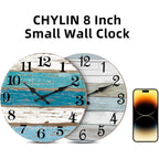 Wall Clock, Silent Non Ticking Battery Operated, Rustic Coastal Country Clock Decorative For Bathroom Kitchen Bedroom 8