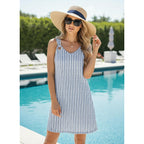 Etcyy Summer Dresses For Women 2026 Vacation Beach Cover Ups Swimsuit Sleeveless Sundresses Casual Loose Tank Sun Dresses