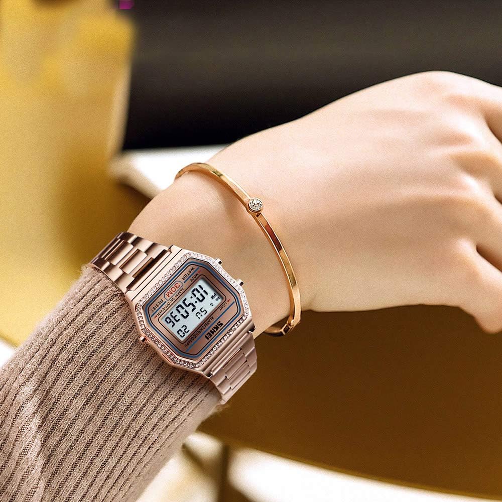 MASTOP Luxury Women Watches Full Steel Electronic LED Digital Fashion Ultra Thin Square Ladies Wrist Watches …