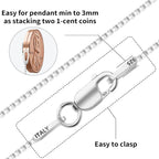 ASHINE 925 Sterling Silver Box Chain Necklace for Women, 1mm 0.8mm Replacement Link Chain for Pendants, Dainty & Sturdy Necklace Available in 16-36 Inch