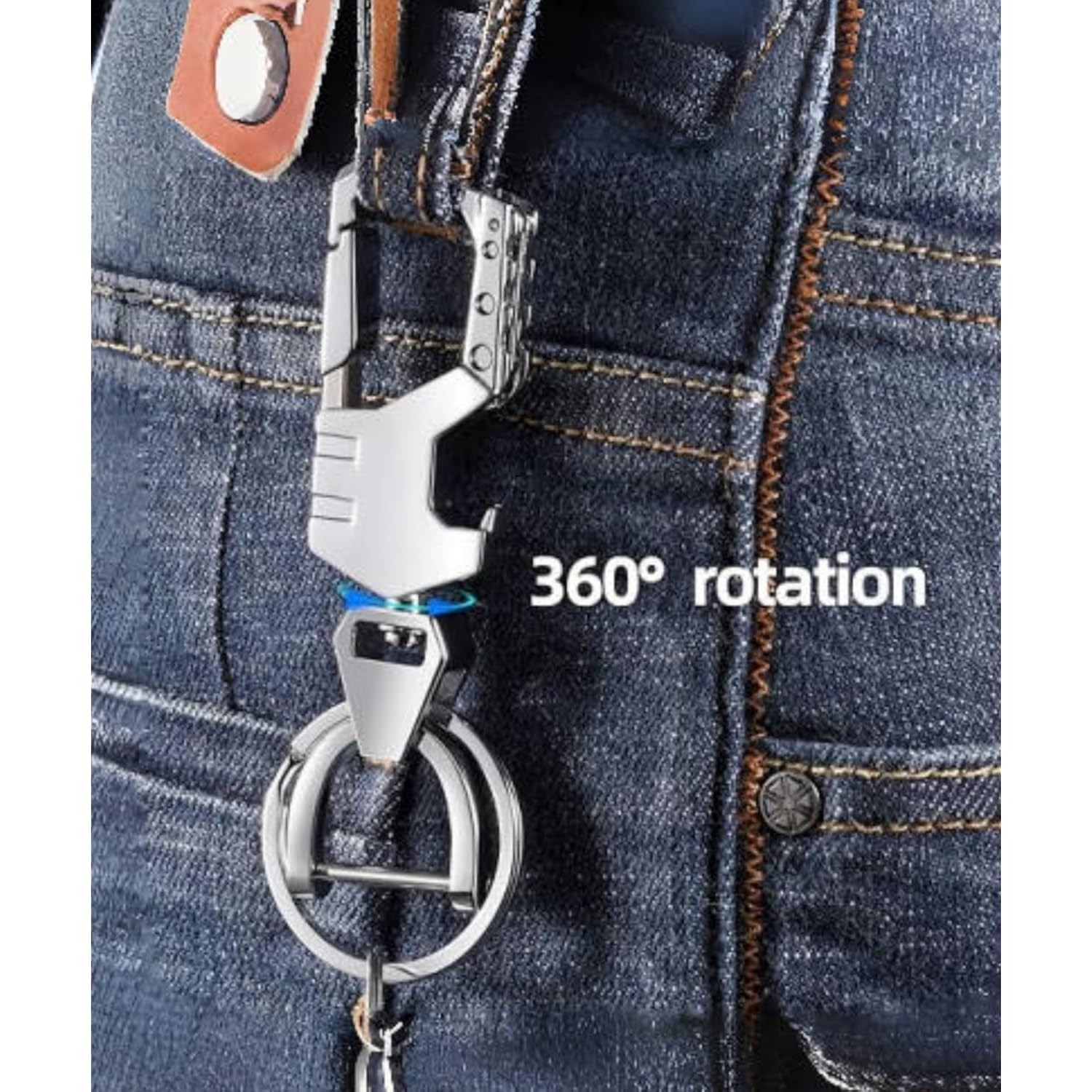 3pcs Heavy Duty Keychain Opener with 2 Keyrings Car Keychains, Multifunctional Toolbox for Men,Car Keychains