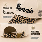 Dad Hats for Men, Vintage Trucker Hats,Premium Embroidered Family Baseball Cap Dads & New Fathers Leopard Print-mommin