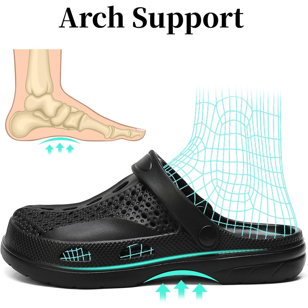 Sosowhlte Men'S Women'S Arch Support Clogs,Unisex Garden Shoes Comfortable Slip-On Outdoor Sandals Slippers For Beach Casual