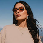Masdun Polarized Narrow Rectangle Sunglasses For Women Men Trendy Y2K Retro 90S Sun Glasses (3 Pack)