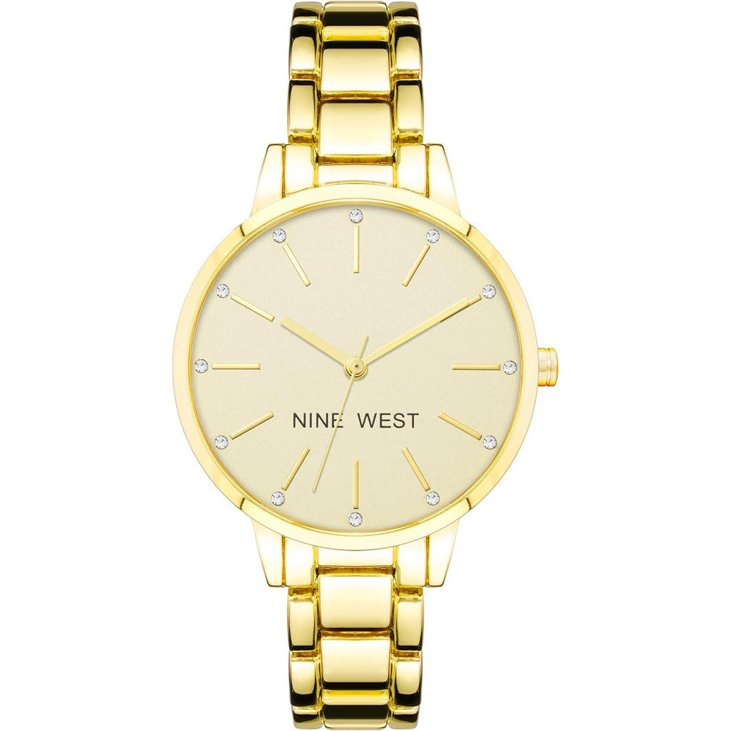 Nine West Women'S Crystal Accented Bracelet Watch