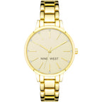 Nine West Women'S Crystal Accented Bracelet Watch