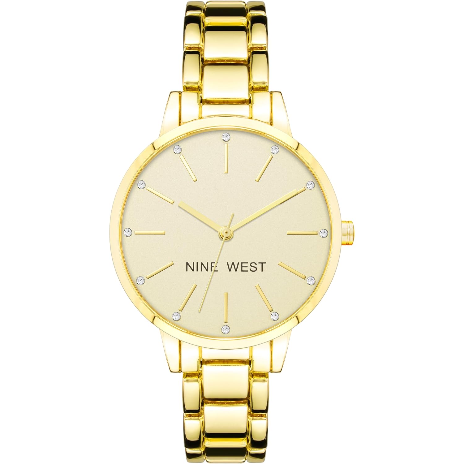Nine West Women'S Crystal Accented Bracelet Watch