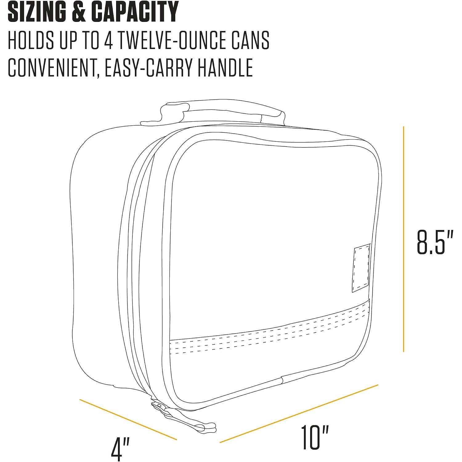 Carhartt Insulated Lunch Cooler For Men And Women, Fully Insulated Lunch Pale For Everyday Use, 4 Can (Black)