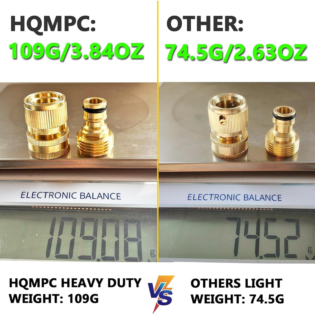 Garden Hose Quick Connect Solid Brass Quick Connector Garden Hose Fitting Water Hose Connectors 3/4 Inch Ght (3 Sets)