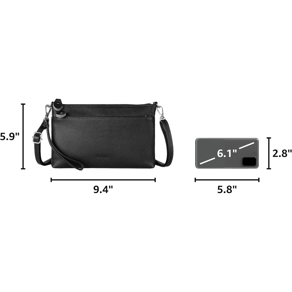 Befen Genuine Leather Wristlet Clutch Wallet Purses With Rfid Blocking, Small Crossbody Bags Shoulder Handbag For Women