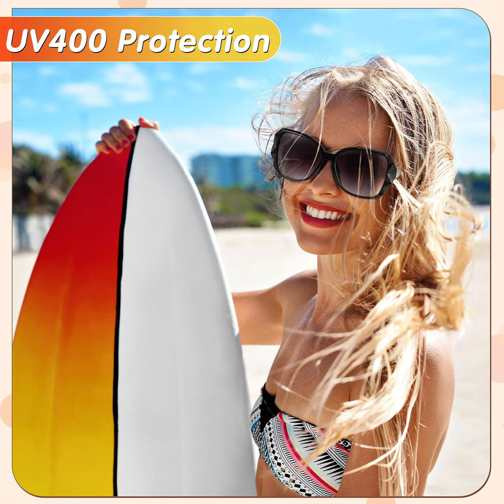 3/4 Pcs Women Large Sunglasses UV 400 Glasses Oversized Classic Trend Ladies Sunglasses with Shiny Large Frame