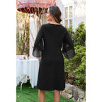 Oten Women'S Cocktail Dresses Elegant Flutter Chiffon Sleeve Midi Formal Wedding Guest Party Dresses