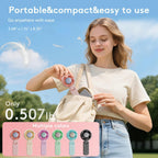 Zozoo Portable Handheld Fan, 5 Gear High Speed, Rechargeable Mini Personal Hand Fan, Up To 14 Working Hours, 3 In 1 For Travel, Beach Vacation, Camping, Gifts For Women, (Pink)
