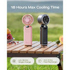 Sweetfull Portable Handheld Turbo Fan - Portable Fans Rechargeable, 5000Mah, 180° Adjustable, 5 Speed Wind, Digital Display Electric Personal Hand Fan Quiet, Travel Essentials, Beach Vacation (Black)