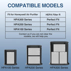 Hpa300 Hepa Air Purifier Filter R For Honeywell Air Purifier Hpa100/200/300 | Also For Honeywell 5000 Series, 6 Pack Hepa Filter Compatible With Honeywell R Filter (Hrf-R3 & Hrf-R2 & Hrf-R1)