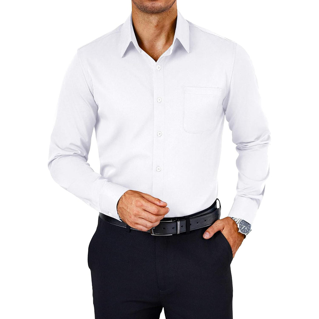 Coofandy Mens Dress Shirts Wrinkle Free Long Sleeve Button Down Shirts Formal Business Shirt