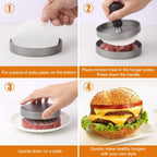 Burger Press 150 Patty Papers, Non-Stick Hamburger Patty Maker With Wax Paper, Aluminum Burger Maker For Kitchen Bbq Grill