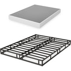 7 Inch Box Spring For Queen Bed, Quick Assembly Queen Size Metal Mattress Foundation With Fabric Cover, Strong Steel Frame, Heavy Duty, Low Profile Bed Frame Base Cama, Queen Upgraded Version