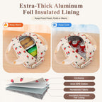 Lunch Box For Women, Cute Strawberry Corduroy Insulated Lunch Bag Women Reusable Work Leakproof Simple Adults Large Lunch Boxes Tote Bag Men Cooler Bag