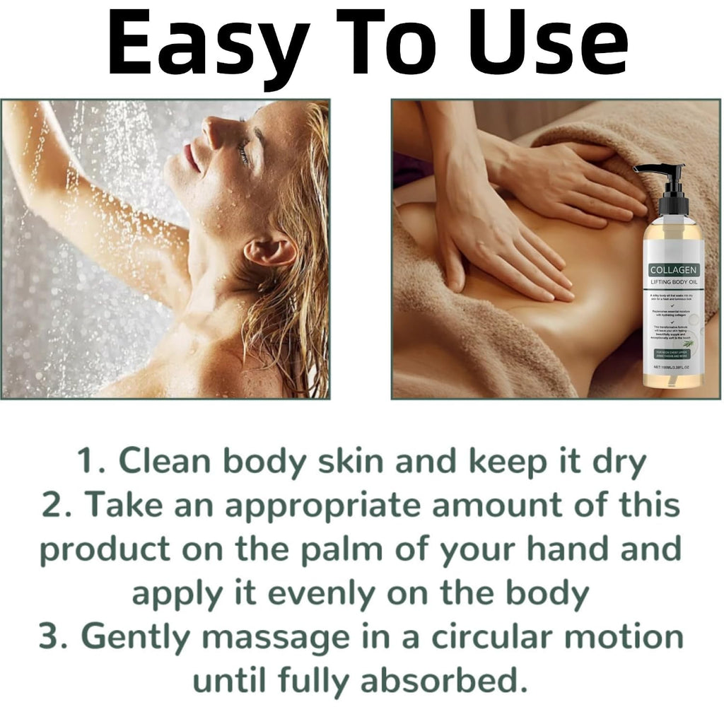 Crivery 2Pcs Collagen Body Oil For Skin Tightening, Firming & Moisturizing Body Oil With Hydrating Collagen Formula Texture, Skincare Moisturizer Oils For Women & Men