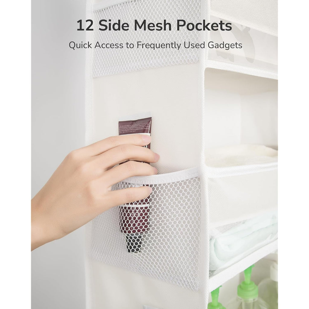 Ulg Over The Door Organizer With 6 Large Pockets 12 Side Pockets, 50Lbs Weight Capacity Door Hanging Organizer For Bedroom, Bathroom, Pantry, Nursery Storage, Beige