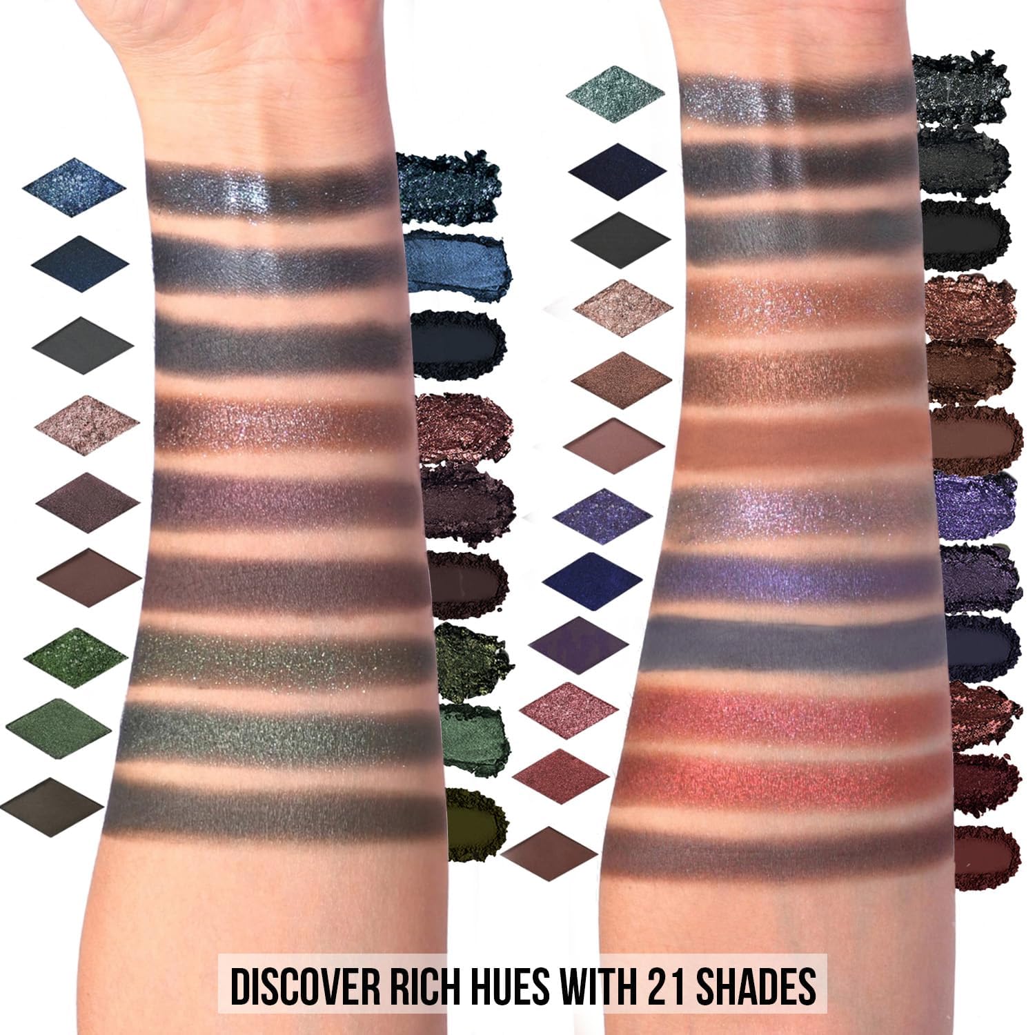 Black Smokey Eyeshadow Palette, Midnight Masquerade 21 Colors – Spectrum of Black Matte Shimmer Glitter Eye Shadow for Halloween Goth Makeup, Highly Pigmented, Talc Free