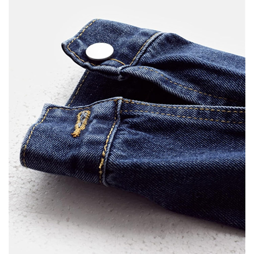 Women'S Basic Long Sleeve Button Down Distressed Denim Jackets Jean Jacket Coat
