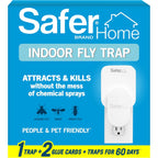 Safer Home Flying Insect Trap, Plug-In Fruit Fly Trap For Indoors, 1-Pack | Flying Insect, Moth, & Gnat Trap, Fruit Fly Killer, Fly Catcher, 24/7 Catch, Chemical-Free, 1 Trap + 2 Glue Cards, Sh502