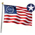 Embroidered 250 Years Usa Anniversary 3X5 Ft Outside Flag - Embroidered Star, Heavy-Duty Outdoor, Fade-Resistant, Reinforced Stripes & Brass Grommets Patriotic High Wind Us Flags
