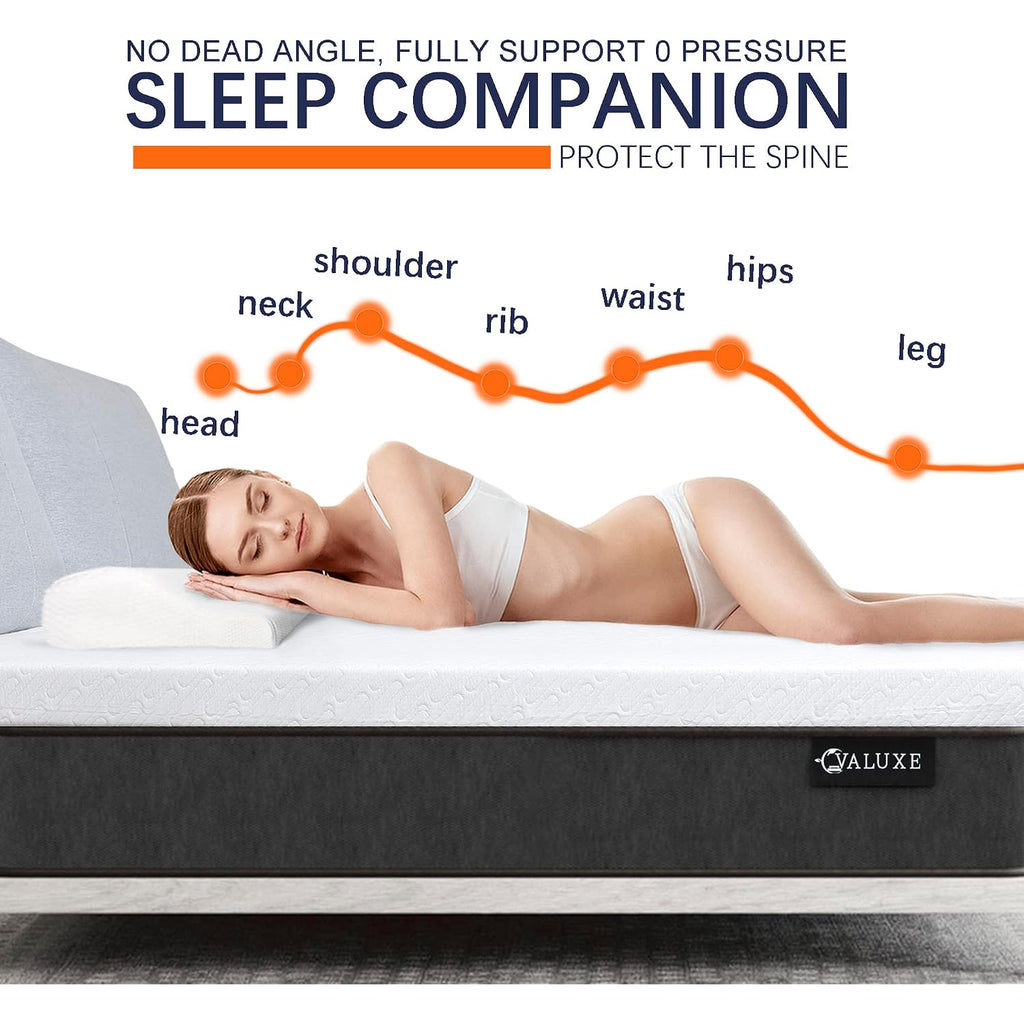 Valuxe 3 Inch Gel Memory Foam Mattress Topper Queen Size High Density Cooling Pad Pressure Relief Bed Topper (With Removable & Washable Bamboo Cover)