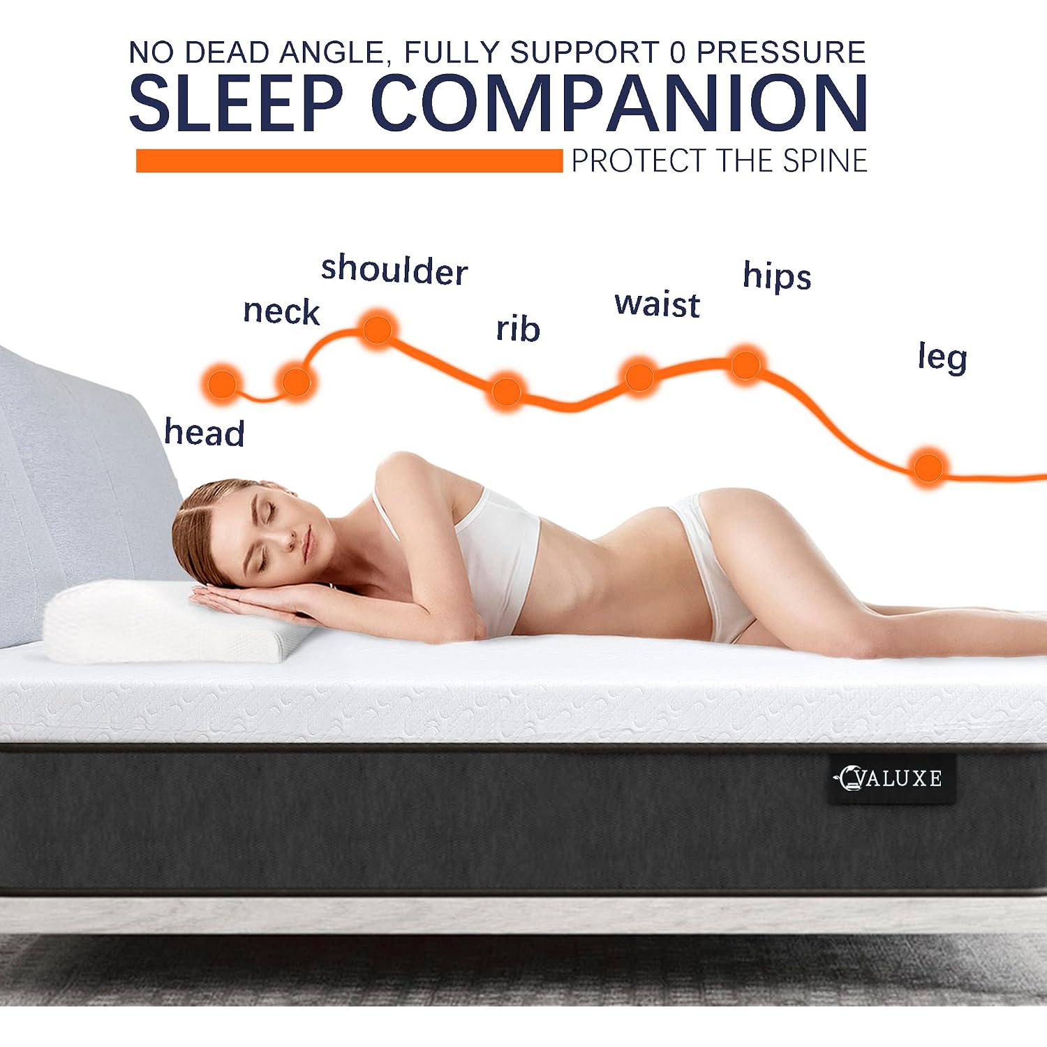 Valuxe 3 Inch Gel Memory Foam Mattress Topper Queen Size High Density Cooling Pad Pressure Relief Bed Topper (With Removable & Washable Bamboo Cover)