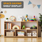 Spaceaid 5-Compartment Bookshelf, Montessori Bookcase For Toddlers, Wooden Book Shelf Organizer Storage Furniture For Kids Rooms, Playroom, Nursery And Classroom, 44.5“ Wide, Natural