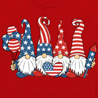 4th of July Shirts Women American Flag Gnomes T-Shirt Patriotic Stars and Stripes Tee Tops