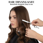 Hair Razors For Cutting Hair, 6.9" Stainless Steel Hair Thinning Razor Kit With 10Pcs Replacement Blades, Professional Styling Texturizing Cutting Razor Tool For Salon And Home