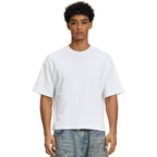 Cropped Oversized Men'S T-Shirts Cotton Fashion Boxy T Shirt Short Sleeve Crew Neck Tee For Men