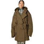 Norma Kamali Women'S Hooded Sleeping Bag Coat To Knee