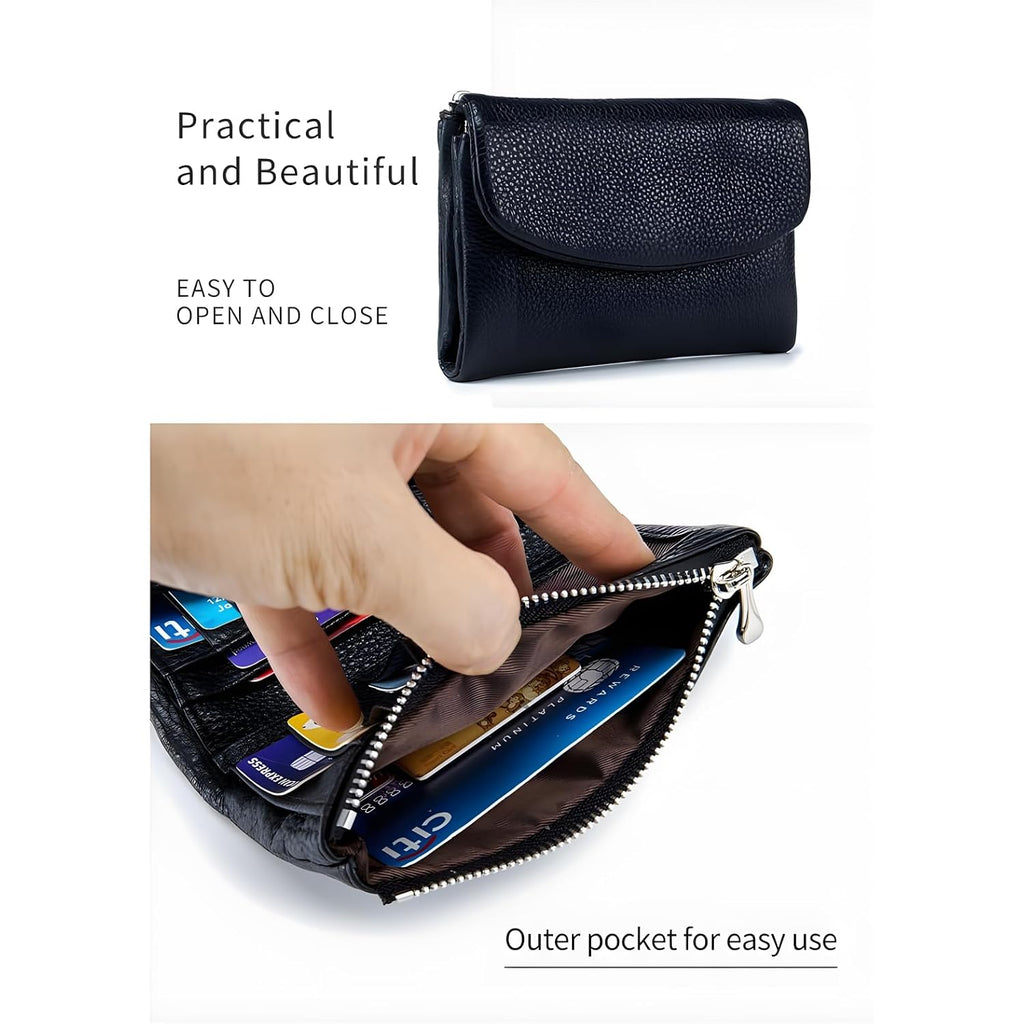Unisex Pebble Leather Wallet, 5.3In Short Genuine Leather Coin Card Holder, Unisex Clutch Bags, Can Hold Coins, Id Cards