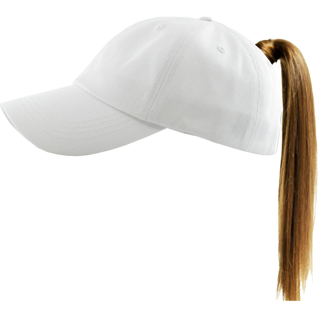 Classic Plain Ponytail Messy High Bun Headwear Adjustable Cotton Trucker Mesh Glitter Hat Baseball Cap