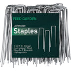 6 Inch 50 Pack Hot-Dip Galvanized Landscape Staples Plant Cover Spikes 11 Gauge Tent Stakes Garden Stakes Landscaping Fabric Sod Pins Yard Pins For Decoration Weed Barrier Fabric