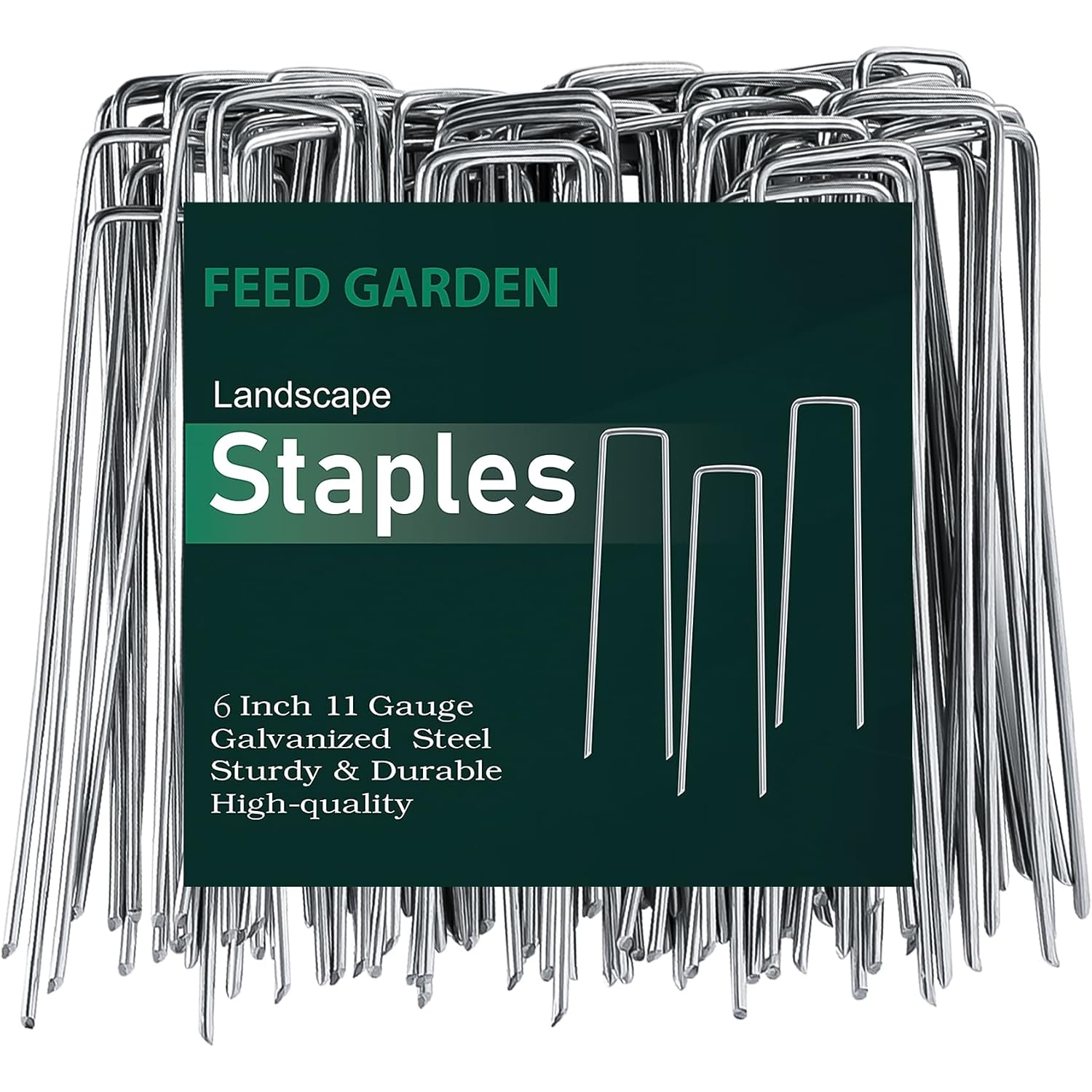 6 Inch 50 Pack Hot-Dip Galvanized Landscape Staples Plant Cover Spikes 11 Gauge Tent Stakes Garden Stakes Landscaping Fabric Sod Pins Yard Pins For Decoration Weed Barrier Fabric