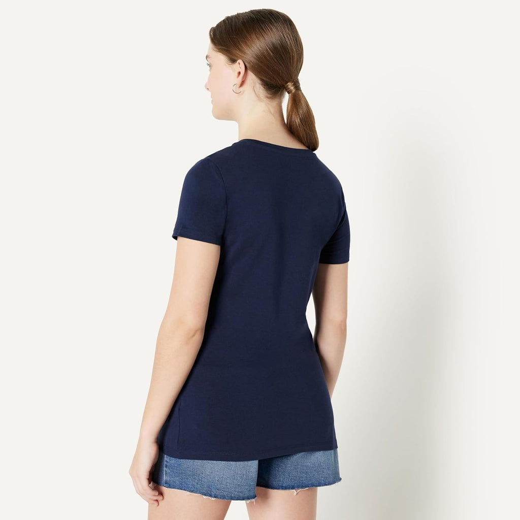 Women's Regular-Fit Short-Sleeve T-Shirt (Crewneck and V-Neck Options), Multipacks