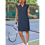 Merokeety Women'S 2026 Summer Short Sleeve Mini Dress Casual Collared V Neck Loose T Shirt Dresses