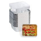 1 Lb Small Aluminum Pans with Lids(40 Pack - 5"×4") Tin Foil Pans Disposable Cookware- Cardboard Lids, for Cooking Baking Party Meal,Takeout Trays - To Go Disposable Food Container